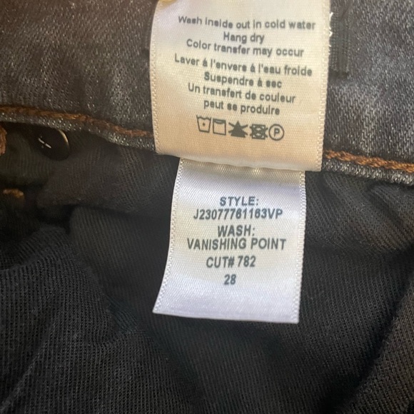 Veronica Beard Joey Straight Leg High Rise Raw Hem Ankle Black Denim Jean Sz 29 - Picture 8 of 8